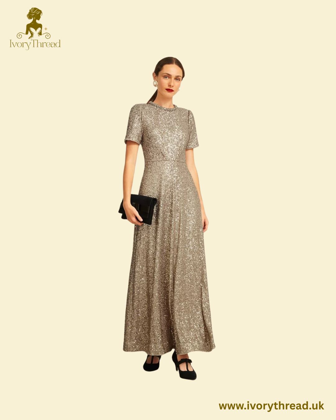 Shirley Sequin Trimmed Maxi Dress